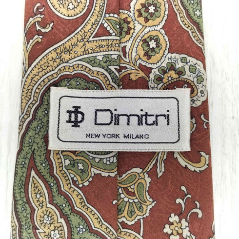 Dimitri  ペイズリー柄シルクネクタイ メンズ